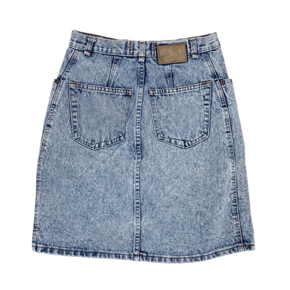 Vintage 80s 90s Forenza Authentic Sportswear Acid Wash Denim Skirt Size4 - Picture 2 of 8